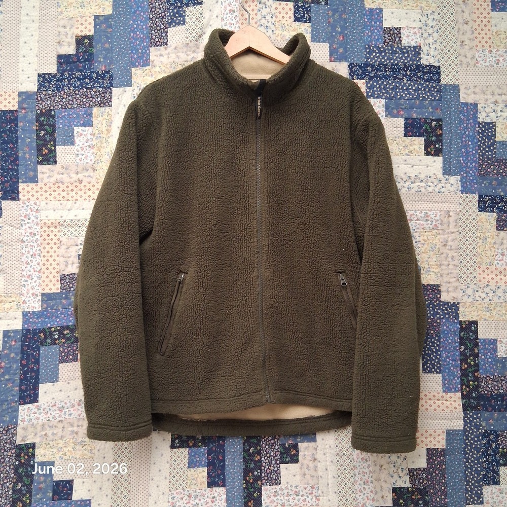 Irish Setter Red Wing Sherpa Fleece Jacket Olive Green Mens Size Large